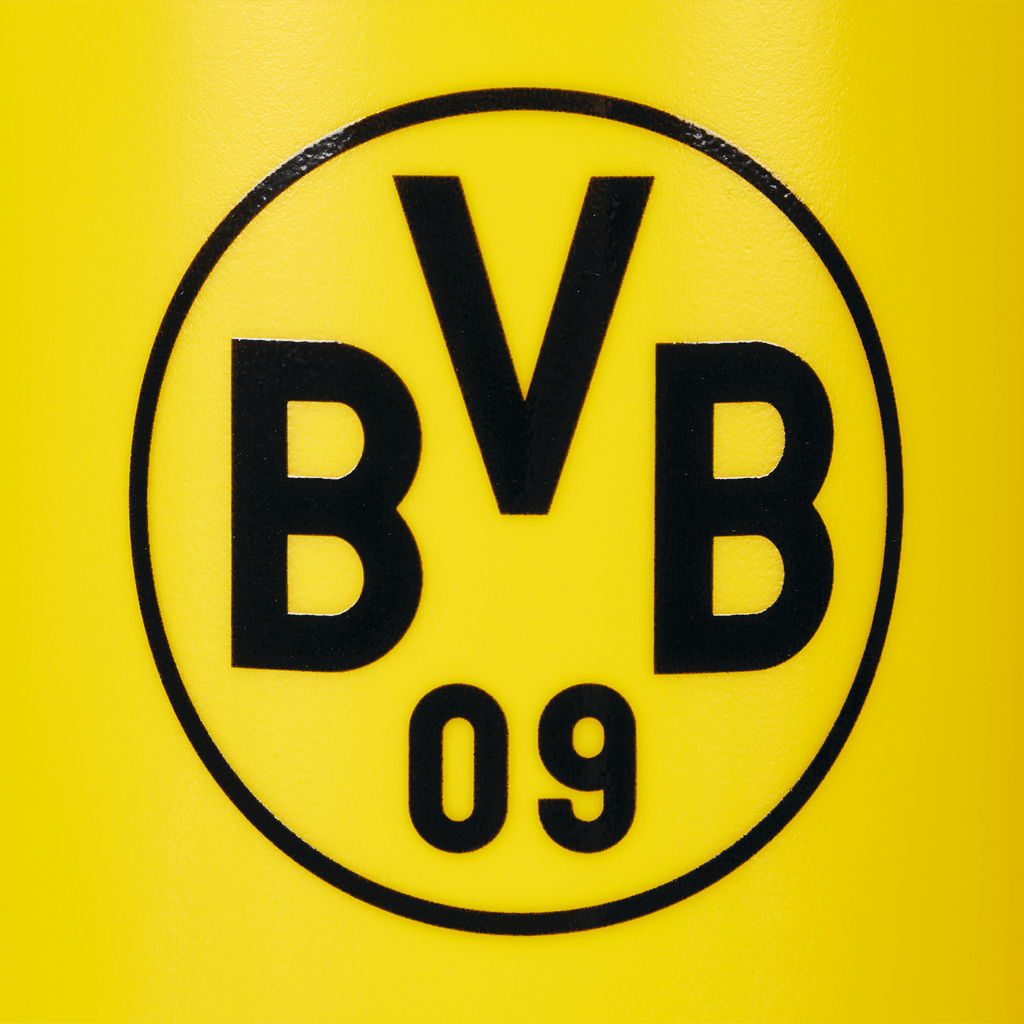 Gourde jaune du BVB avec le logo noir du BVB et d'une contenance de 0,75 litre, idéale pour le sport et les supporters.