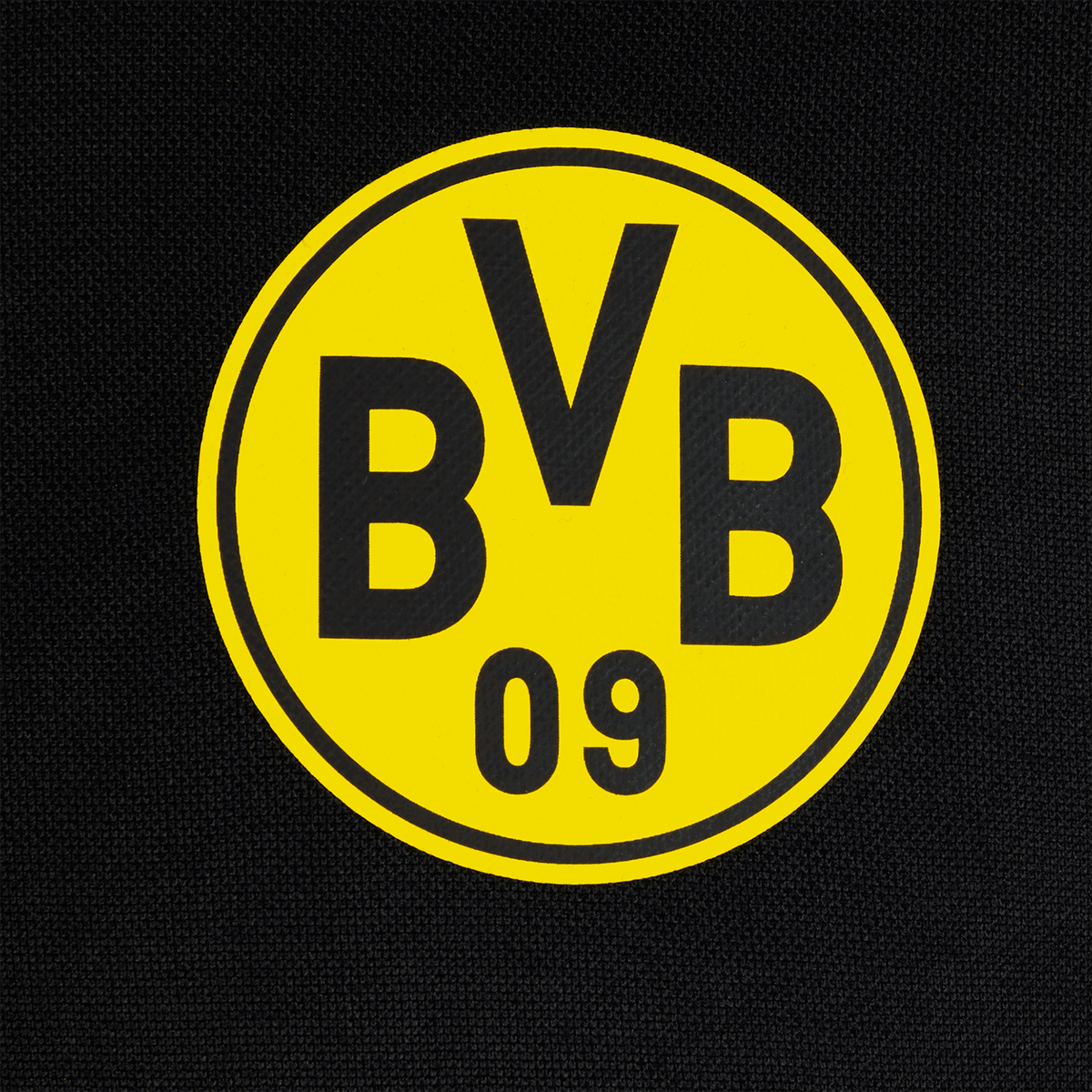T-shirt de travail noir du BVB arborant un logo jaune bien visible du BVB, idéal pour les supporters du Borussia Dortmund.