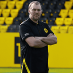 Schwarzes Borussia Dortmund Arbeitspolo für Herren mit gelbem BVB-Logo auf der Brust und PUMA-Branding, aufgenommen im SIGNAL IDUNA PARK.