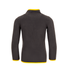 Vue de dos d'une veste polaire du BVB pour bébés et jeunes enfants, de couleur noir et jaune, avec des touches de jaune au niveau du col et des poignets.