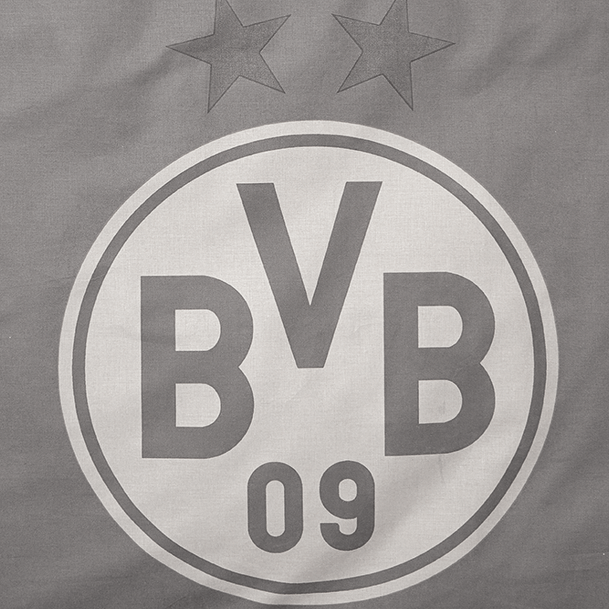 Parure de lit réversible BVB noir et jaune, 200 x 220, avec un grand logo du club et deux étoiles, parfaite pour les vrais fans du Borussia Dortmund.