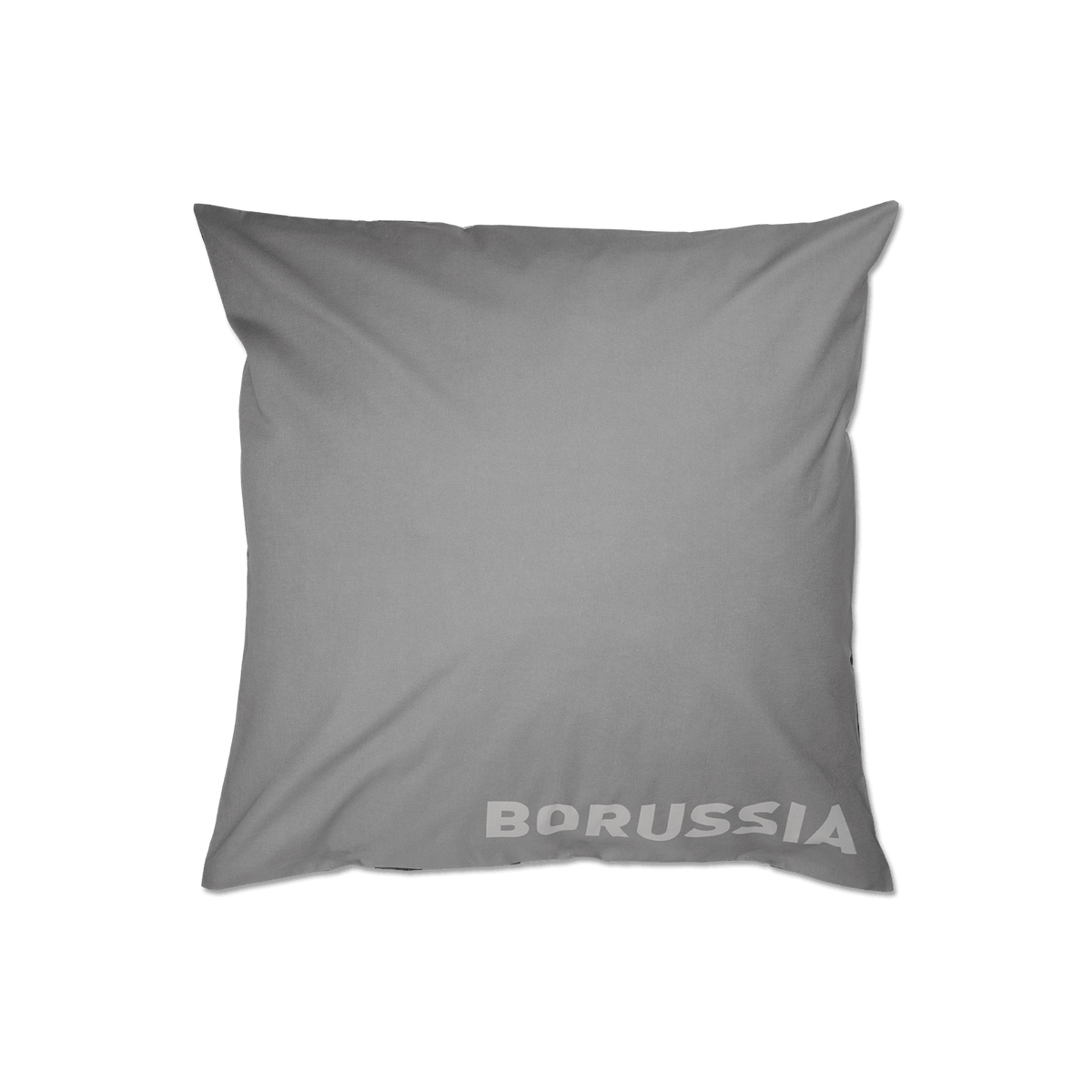 Parure de lit réversible noir et jaune du BVB avec l'inscription « Borussia », adaptée aux lits de 200 x 220 cm ; article pour les supporters du Borussia Dortmund.