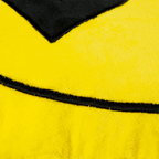 Kissen in runder Form mit schwarzgelbem Borussia Dortmund Design und weicher, angenehmer Oberfläche.
