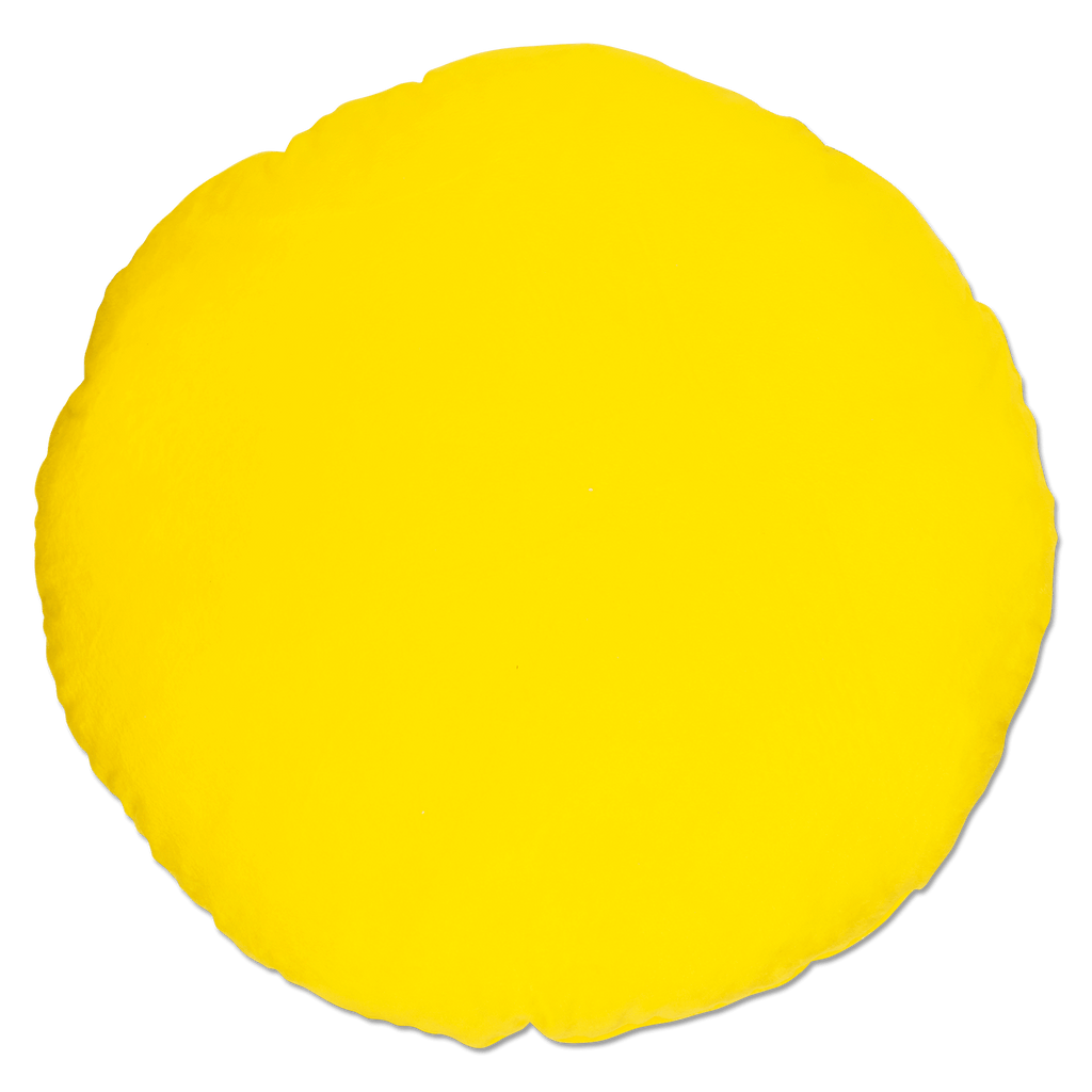 Rundes Kissen in den Farben schwarzgelb, offizieller Borussia Dortmund Fanartikel, ideal für Dekoration oder als gemütliches Accessoire.