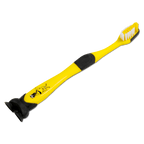 Spazzolino da denti per bambini con design del BVB, manico nero e giallo, motivo EMMA e design calcistico.