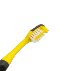 Spazzolino da denti nero e giallo del BVB per bambini, adatto all'igiene orale quotidiana e come gadget per i tifosi del Borussia Dortmund.