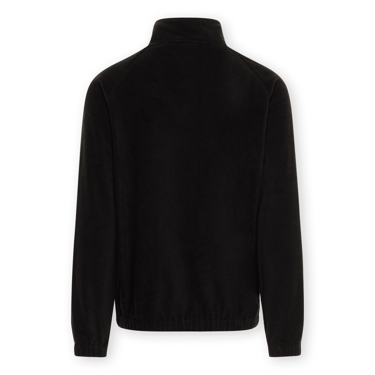 Rückansicht der BVB-Fleecejacke in schwarz, ideal für Fans des Borussia Dortmund, perfekt für kältere Tage.