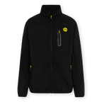 Chaqueta softshell negra del BVB para mujer, con detalles en amarillo y el logotipo del BVB en el pecho, ideal para las seguidoras del Borussia Dortmund.