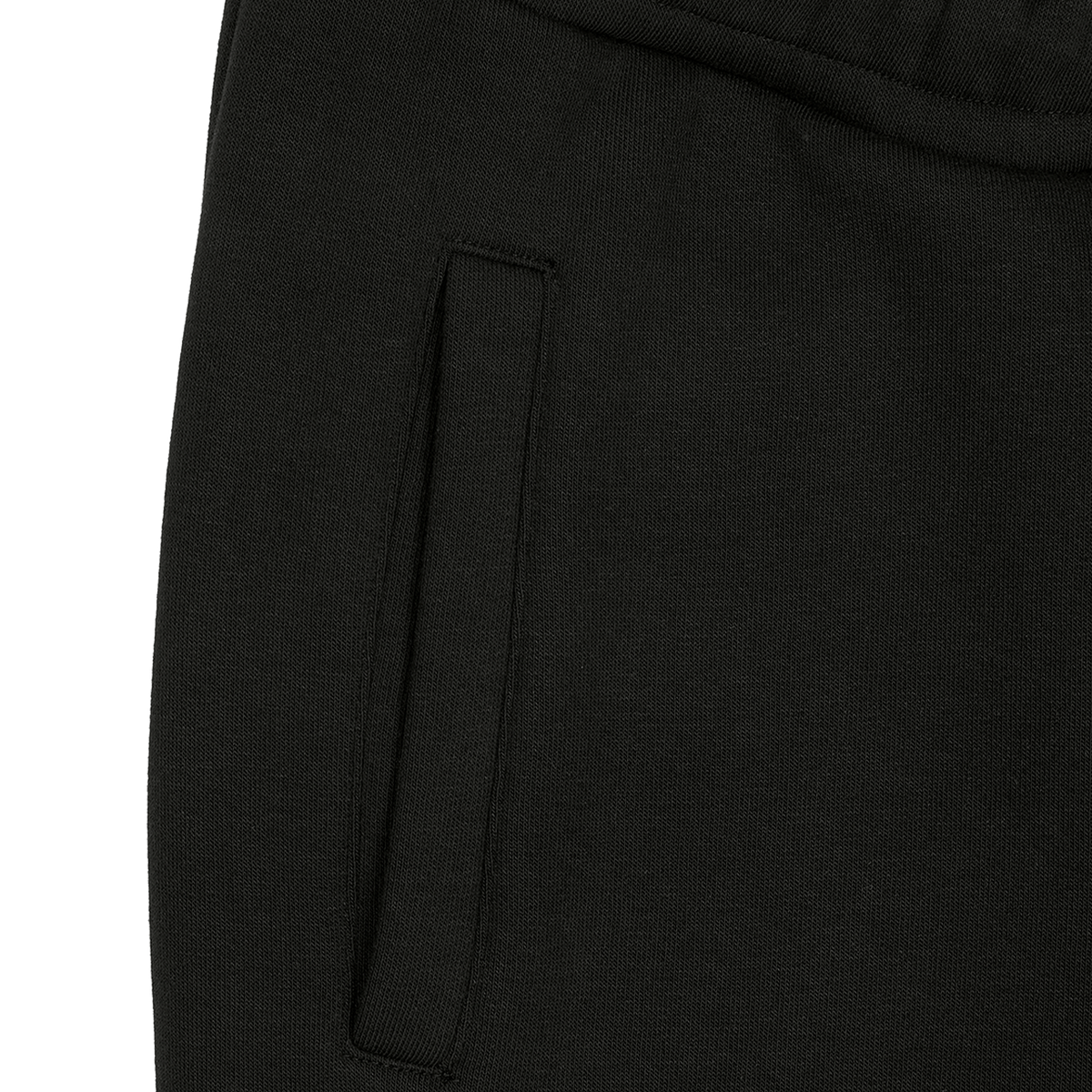 Pantalon de survêtement noir du BVB pour femme, vue détaillée avec poche apparente, issu de la collection Est. 1909.