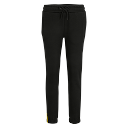 Pantalones de chándal negros para mujer de la colección del BVB, con el logotipo amarillo del BVB y la inscripción «Est. 1909» en la pierna.
