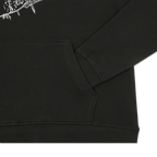 Black BVB hoodie for kids with a front pocket, perfect for Borussia Dortmund fans.