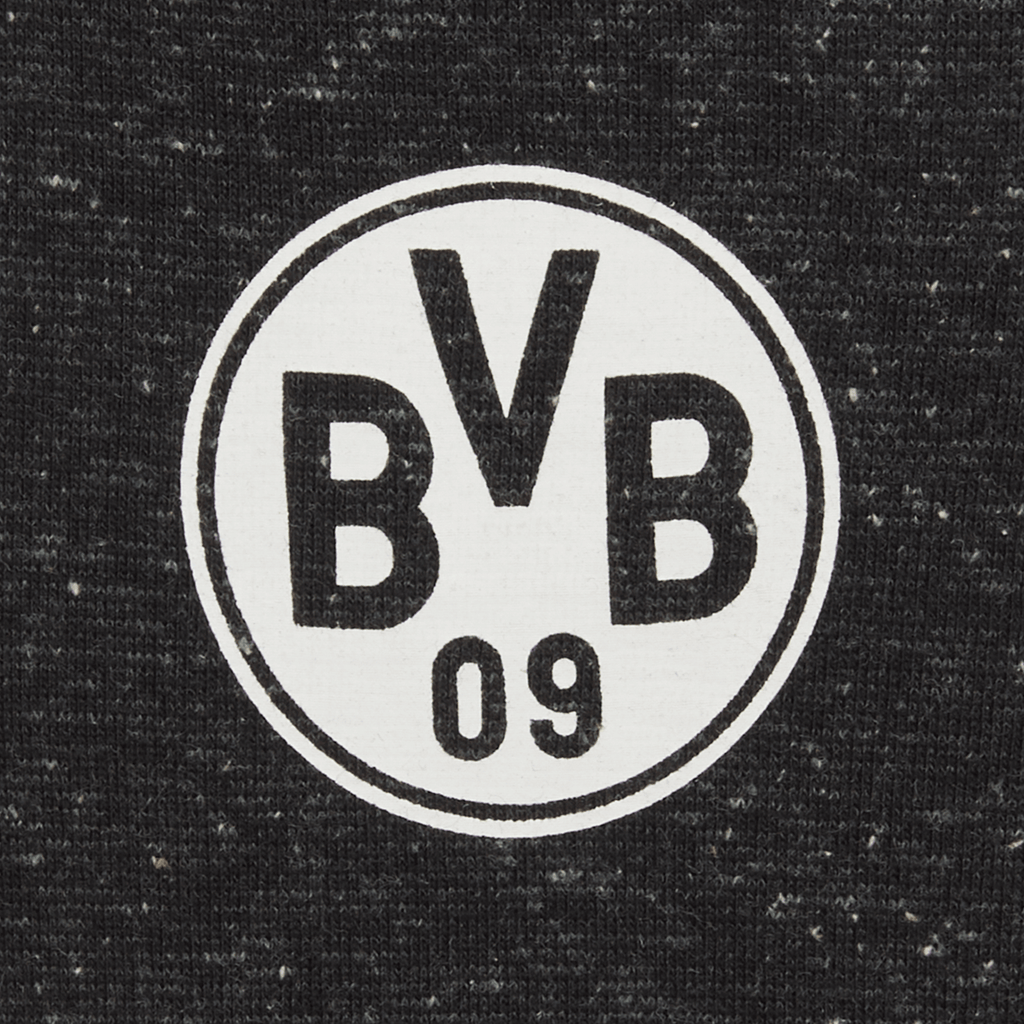 Pantalon de survêtement noir BVB pour femme, orné d'un logo BVB 09 blanc bien visible sur le devant.