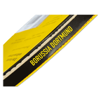 BVB-Tischtennisschläger in schwarzgelben Vereinsfarben mit Borussia Dortmund-Schriftzug, ideal für Fans und Tischtennisspieler.
