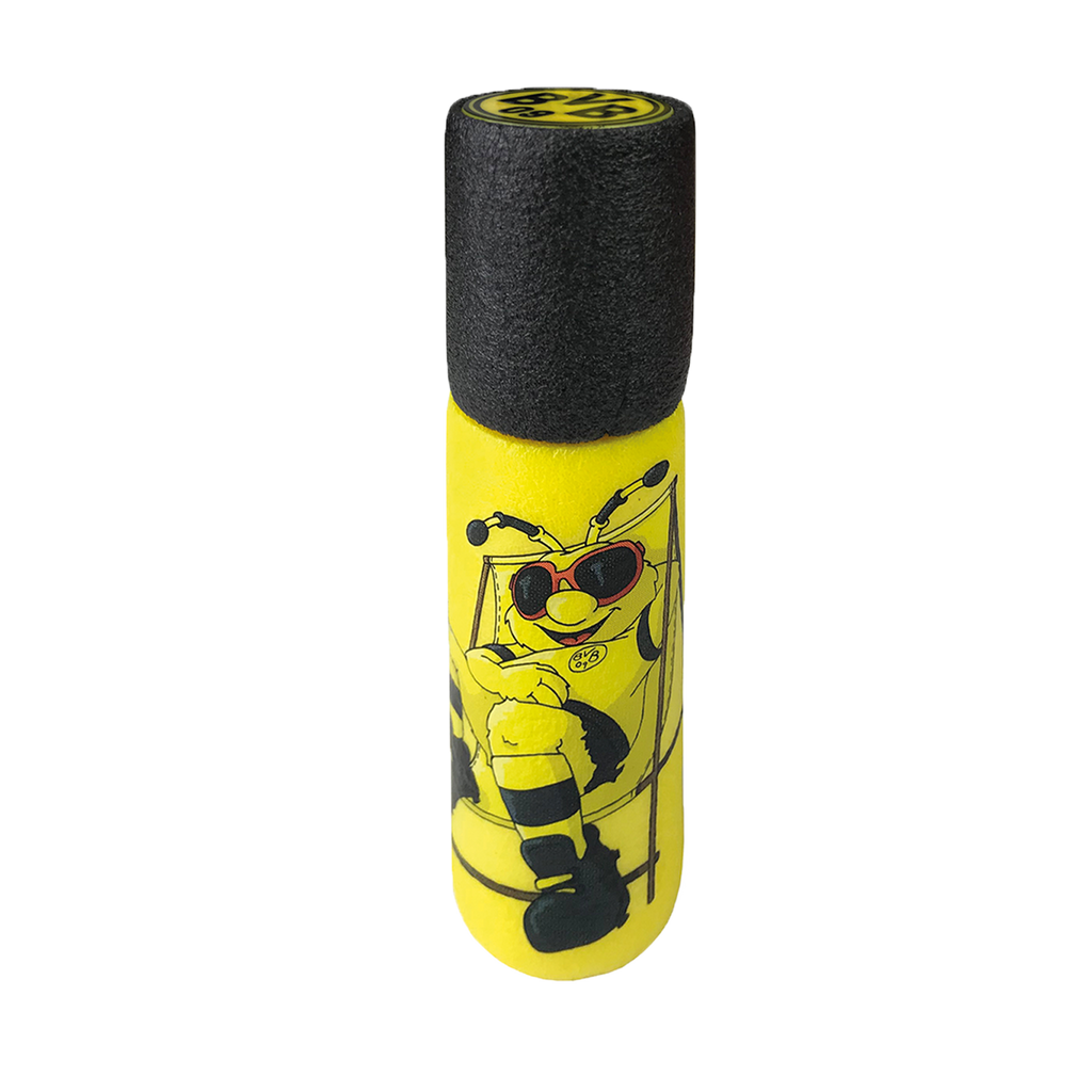 Black-and-yellow BVB foam shooter with a bee illustration and the BVB emblem—the perfect accessory for Borussia Dortmund fans.