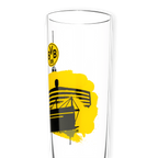 Ein stilvolles BVB Pilsglas mit Skyline-Motiv des SIGNAL IDUNA PARKs in schwarzgelber Optik und dem BVB-Logo, ideal für Fans von Borussia Dortmund. Fassungsvermögen 0,3 Liter.