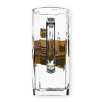 Bicchiere da birra trasparente del BVB con disegno dello skyline e una capacità di 0,5 litri. Perfetto per i tifosi del Borussia Dortmund.