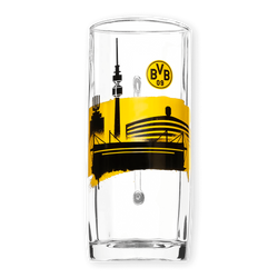 这款时尚的多特蒙德足球俱乐部（BVB）啤酒杯上印有黑黄相间的多特蒙德天际线和BVB 09标志，容量为0.5升，是多特蒙德球迷的必备单品。