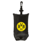 La borsa pieghevole del BVB è una borsa della spesa nera con il logo giallo del BVB e un gancio per appenderla facilmente.