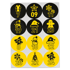 这款黑黄配色的多特蒙德（BVB）圣诞倒数日历内含24张贴纸，图案为圣诞主题及以多特蒙德队色呈现的数字。是多特蒙德球迷圣诞节的理想之选。