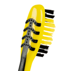 Brosse à dents BVB noir et jaune avec manche ergonomique, idéale pour les supporters du Borussia Dortmund ; un accessoire d'hygiène dentaire fidèle au club.