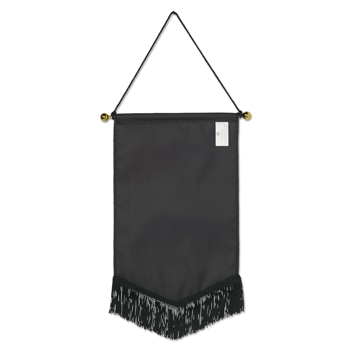 BVB Schmuckwimpel in schwarz mit gelben Details und Quasten, 30 cm groß, ideales Accessoire für Fans von Borussia Dortmund.