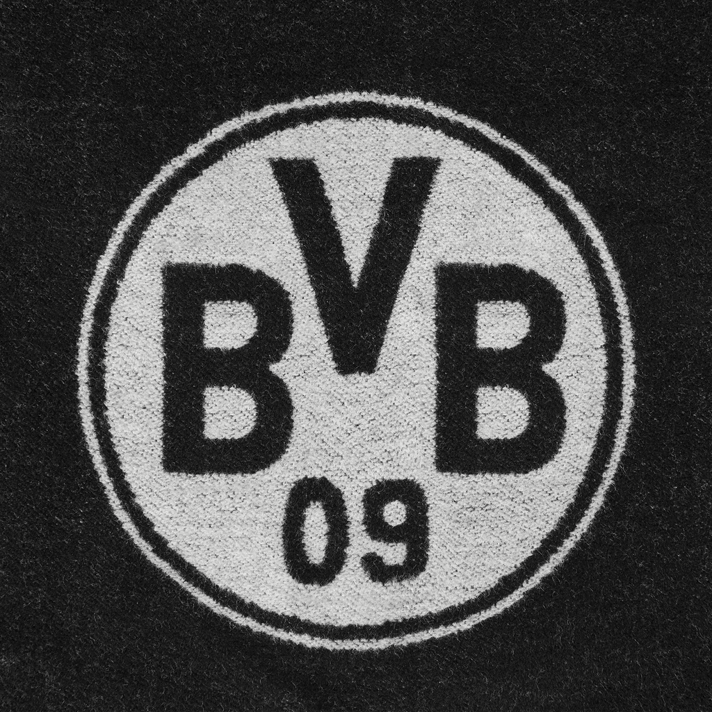 Sciarpa del BVB nei colori nero e giallo con frange, con il logo del BVB e l'anno 1909: l'accessorio perfetto per i tifosi.