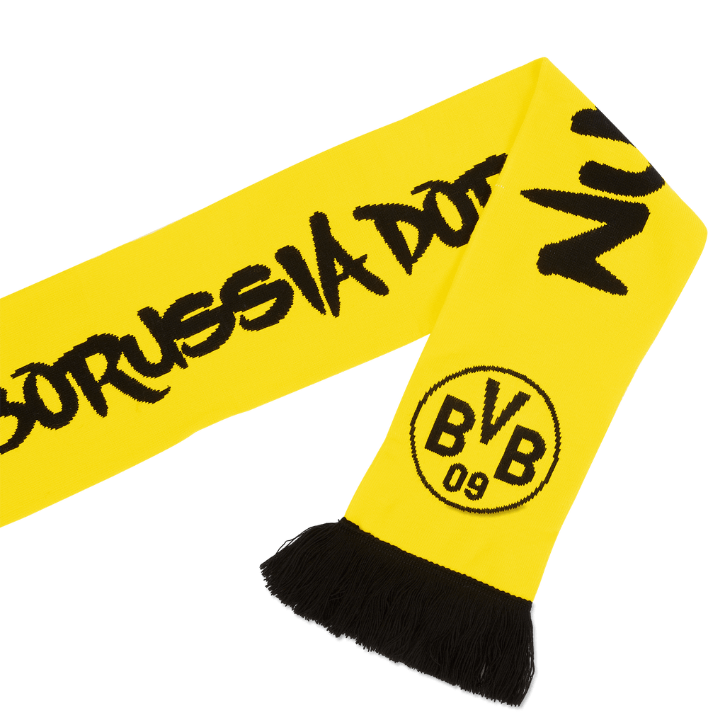 Schwarzgelber Wendeschal EMMA für Kinder mit BVB-Logo, idealer Fanartikel für junge Borussia Dortmund Fans.