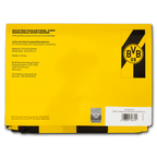 BVB 09のロゴが入った、黒と黄色のデザインのBVB公式ヒスフラッグ。素材：ポリエステル100％、サイズ：100×200 cm。