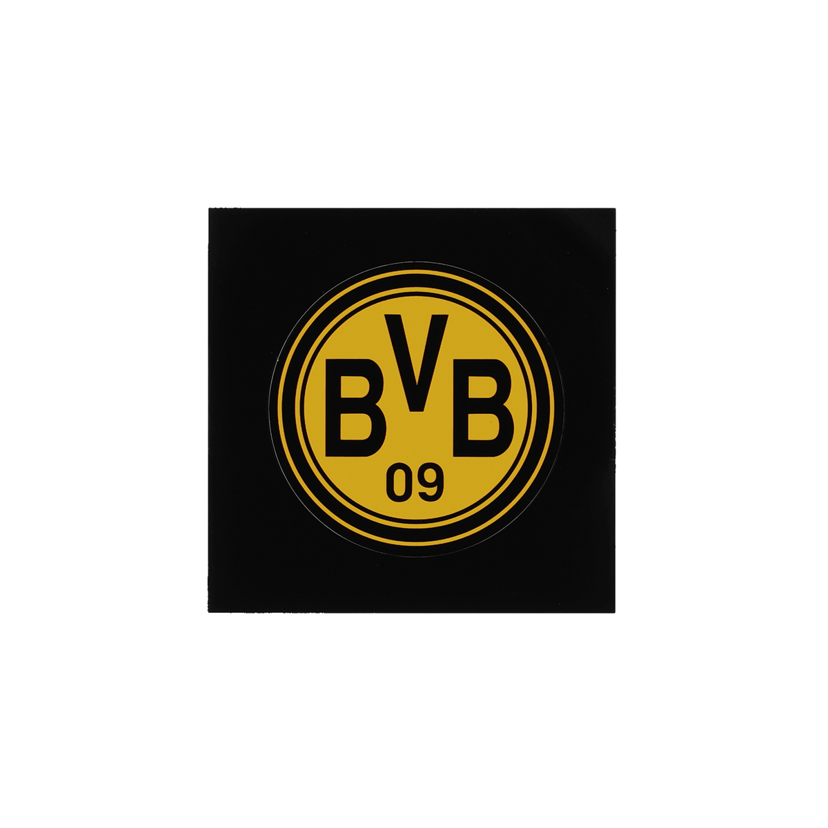 一款印有黑黄配色队徽和“BVB 09”字样的多特蒙德复古贴纸，是多特蒙德球迷的理想周边商品。