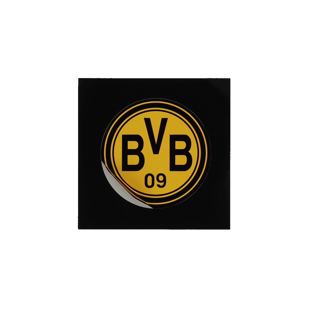 Adesivo retrò del BVB nei colori nero e giallo con l'iconico logo del BVB e il numero 09, perfetto come gadget per i tifosi e come accessorio.