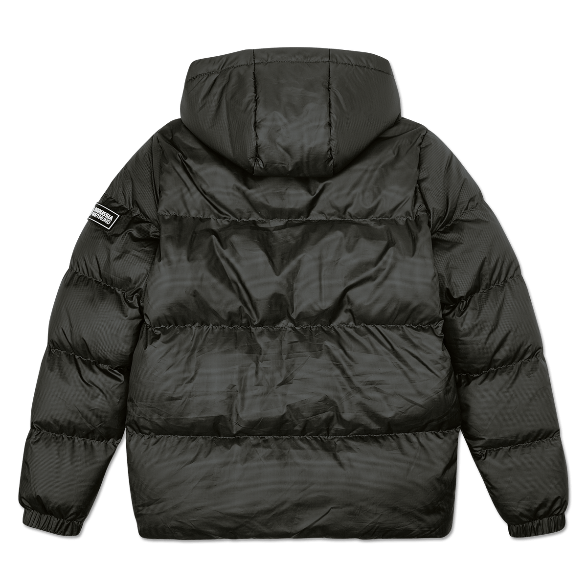 Veste rembourrée noire pour femme du BVB, avec capuche et écusson bien visible sur la manche gauche, idéale pour les températures froides.