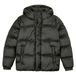 BVB Women's Winter Jacket in black with a hood and quilted design, ideal for cold days, front view