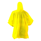 Yellow BVB rain poncho, viewed from the back. A practical accessory for rainy weather and Borussia Dortmund fans.