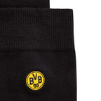 Imagen detallada de los calcetines BVB Business en un pack de 2, negros con el logotipo del BVB bordado en amarillo.