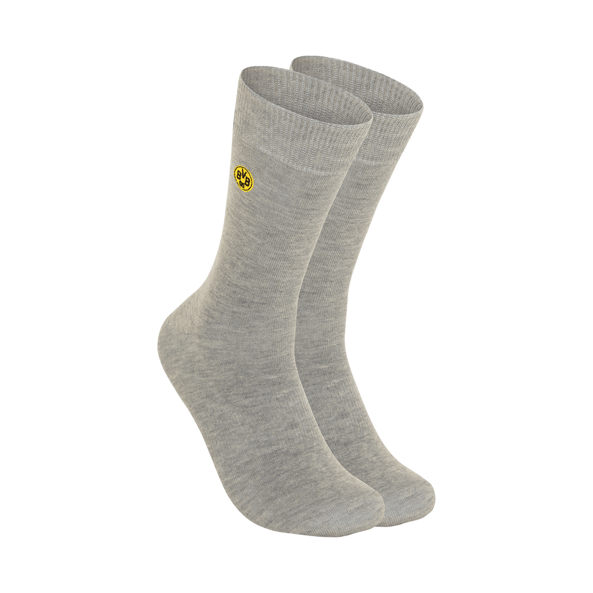 Calcetines grises de vestir en un pack de 2, con un diseño sencillo y el logotipo del BVB como discreto detalle para los aficionados.