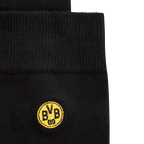 Calcetines de negocios del BVB en negro y amarillo, en un pack de 2 con el logotipo del BVB bordado, ideales para los aficionados del Borussia Dortmund.