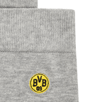 Calcetines grises de negocios del BVB en un pack de 2 con el logotipo amarillo del BVB bordado, ideales como artículo para aficionados para la temporada 23-24.