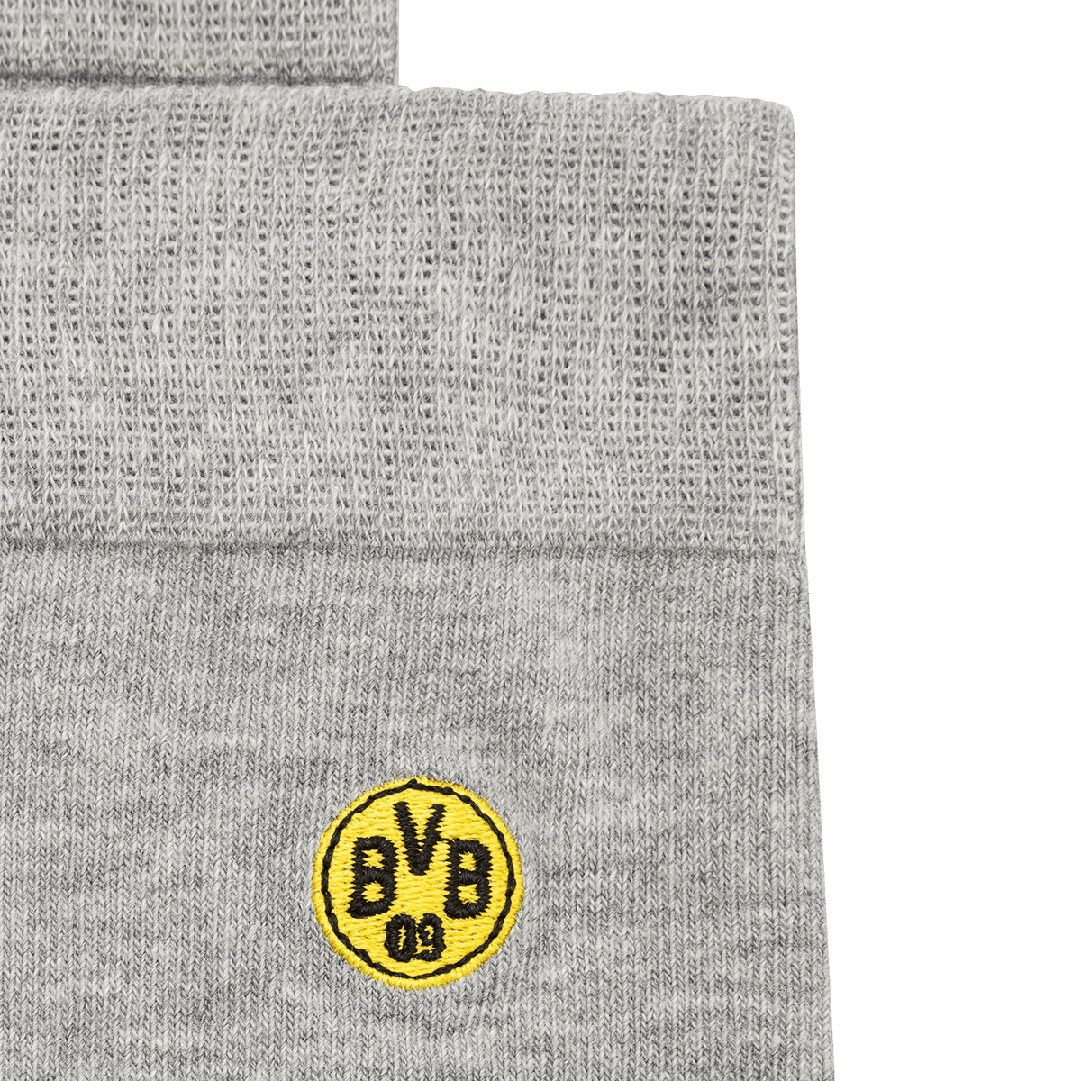 Calcetines grises de negocios del BVB en un pack de 2 con el logotipo amarillo del BVB bordado, ideales como artículo para aficionados para la temporada 23-24.