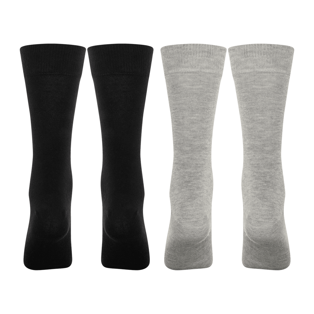 Un pack de 2 pares de calcetines BVB Business en colores negro y gris, perfectos para el día a día y para los aficionados del Borussia Dortmund.