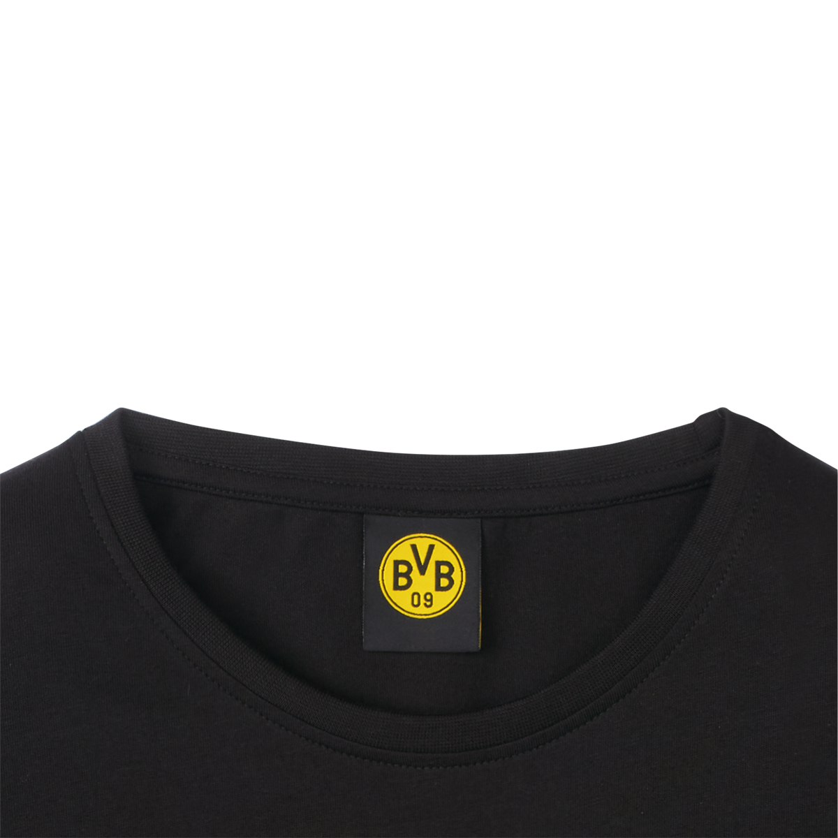 黑色多特蒙德（BVB）T恤，印有黄色俱乐部徽标，是多特蒙德球迷的理想之选。