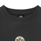 Jersey de cuello redondo para mujer en color gris con el logotipo del BVB, ideal para las seguidoras del Borussia Dortmund.