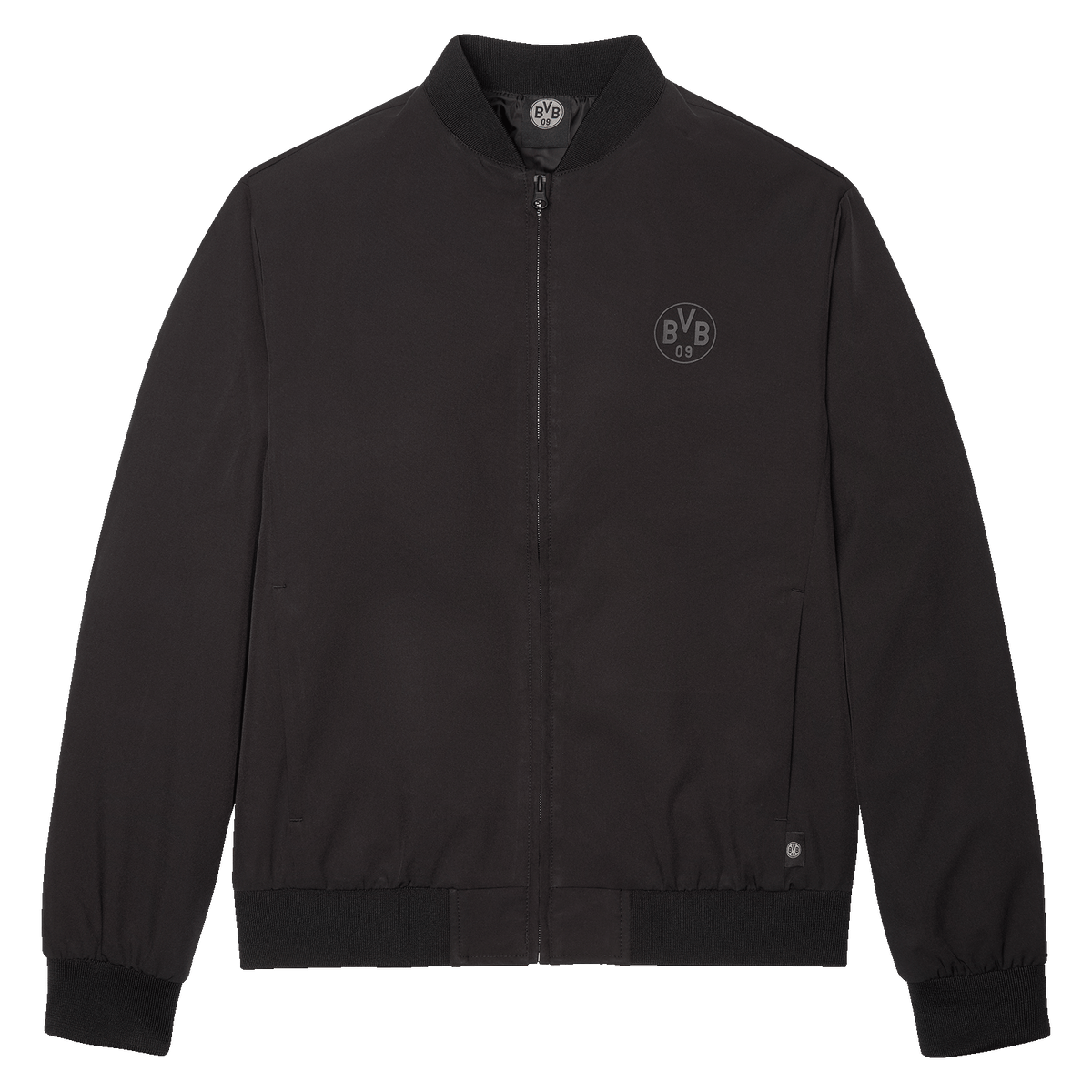 Black Borussia Dortmund transitional jacket with the BVB 09 logo on the chest, perfect for everyday wear or for BVB fans.