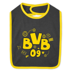 Set di 2 bavaglini del BVB nei colori nero e giallo, con l'accattivante logo BVB 09 e motivi calcistici. Perfetti per i piccoli tifosi del Borussia Dortmund.