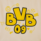 Set da 2 bavaglini per neonati del BVB nei colori nero e giallo, con grande logo BVB 09 e motivi calcistici, perfetti per i piccoli tifosi del Borussia Dortmund.