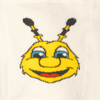 BVBの白いベビー用タイツで、黄色と黒のハチの絵文字が刺繍されており、ボルシア・ドルトムントの小さなファンにぴったりです。