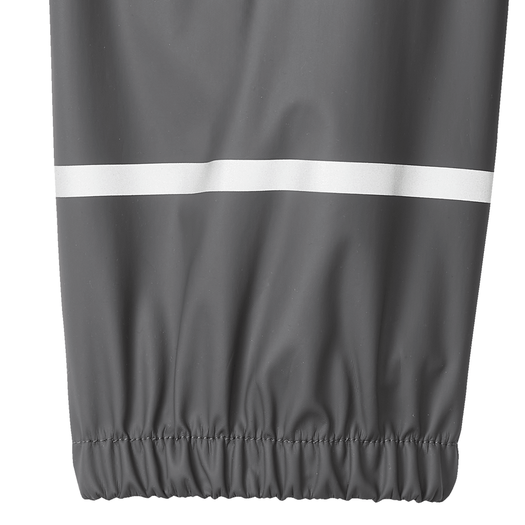 Pantalones impermeables negros del BVB para bebés y niños pequeños, con una banda reflectante y puños elásticos, ideales para el mal tiempo.