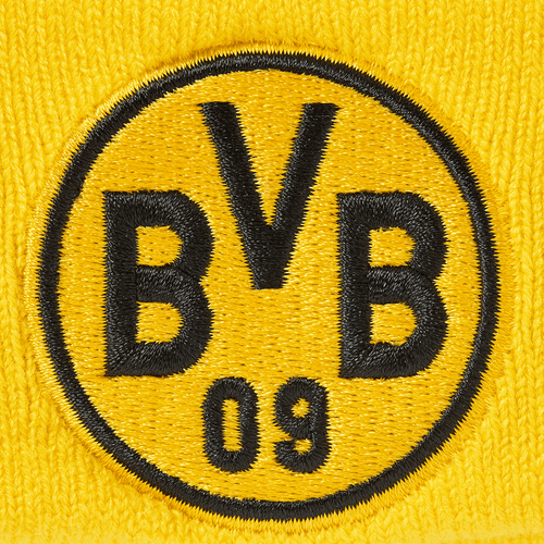Ce bonnet noir et jaune pour tout-petits du BVB, signé New Era et orné d'un logo BVB brodé, allie confort et style pour les jeunes supporters.