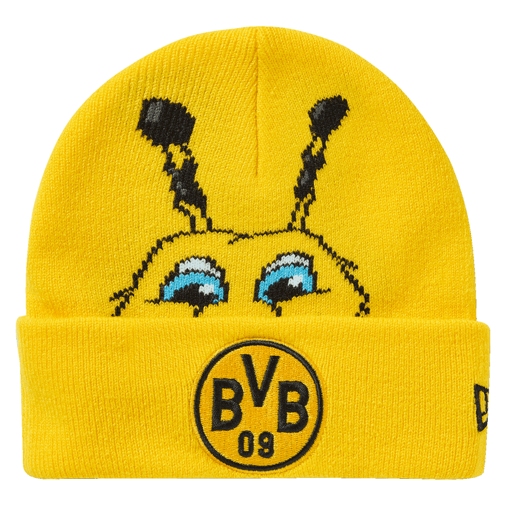 Il cappellino giallo del BVB di New Era per bambini piccoli presenta un motivo EMMA e l'iconico logo BVB 09 ed è un accessorio perfetto per i giovani tifosi del Borussia Dortmund.