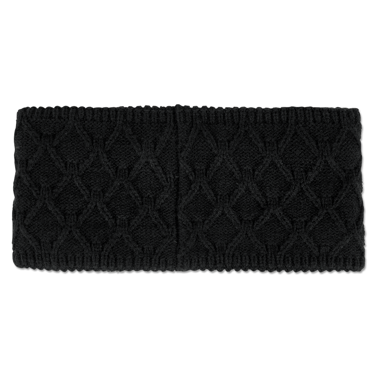 Gestricktes schwarzes BVB-Stirnband für Damen, ein stilvolles und warmes Accessoire für Fans von Borussia Dortmund.
