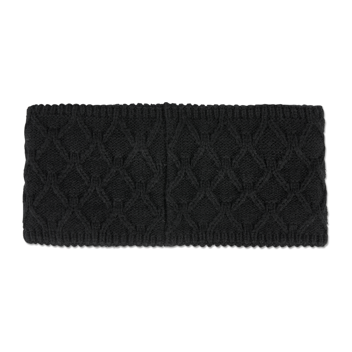 Schwarzes Stirnband für Damen, offizielles BVB-Fanartikel mit modernem Strickdesign, ideal für kalte Tage.